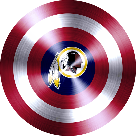 Captain American Shield With Washington Redskins Logo iron on paper